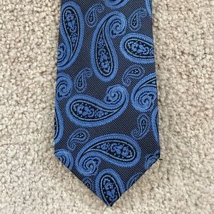 Pronto Uomo Neck Tie NWT Paisley Blue Silver